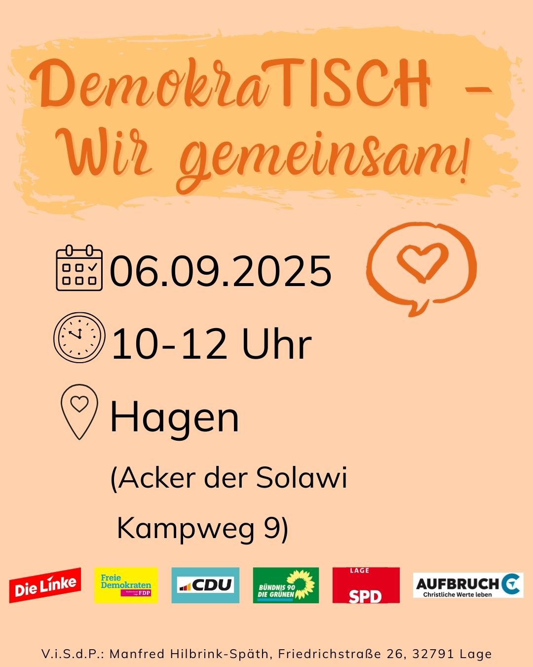 Lagenser DemokraTISCH in Lage-Hagen